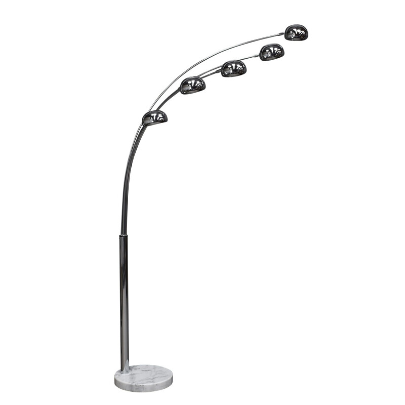 Vintage arch Floor Lamp in marble and chrome by Christian Koban for DOM
