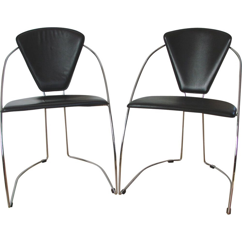 Pair of italian vintage Arrben dining chairs, 1980s