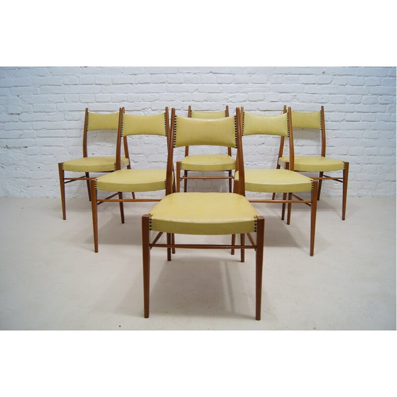 Set van 6 vintage Oostenrijkse stoelen, 1950