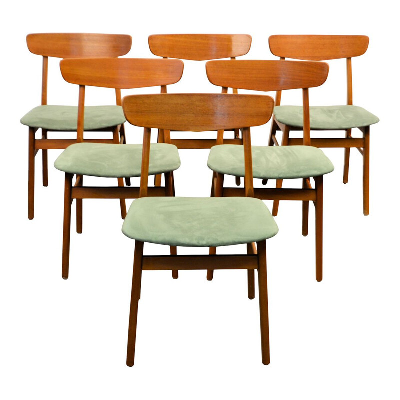 Set of 6 Vintage teak dining chairs by Findahls Mobler