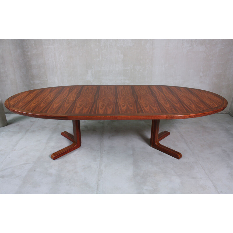 Vintage Oval Danish Rosewood Dining Table by Skovby, 1960s