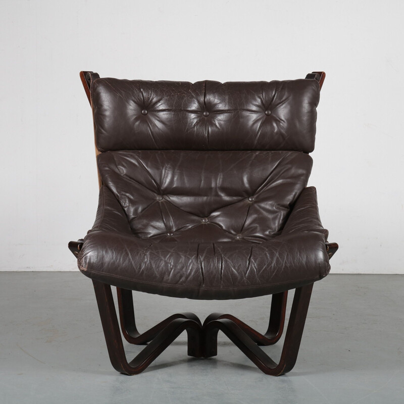 Viking' chair designed by Jim Myrstad, manufactured by Brunstad Møbelfabrikk  in Norway 1970s