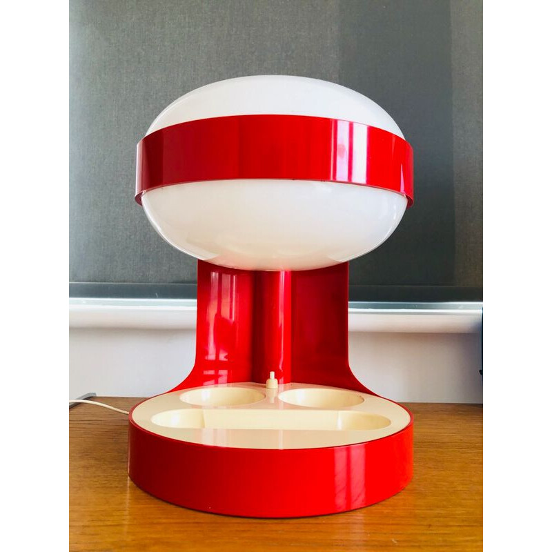 Mid Century Lamp Space Age Joe Colombo KD29 Red For Kartell 1970s