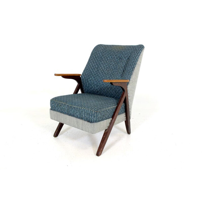 Vintage Sessel blau-grau, Schweden, skandinavisch 1960