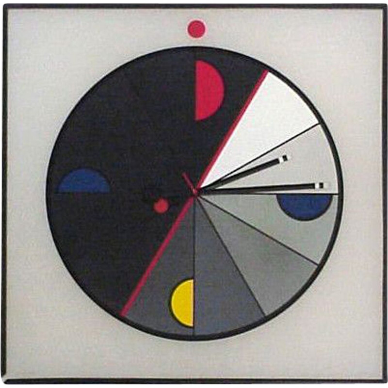 Horloge vintage par Kurt B.Del banco pour Acerbis kloks Morphos, Italie 1980