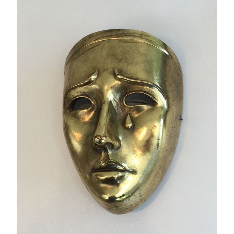 Vintage gouden keramisch masker, Portugal 1970