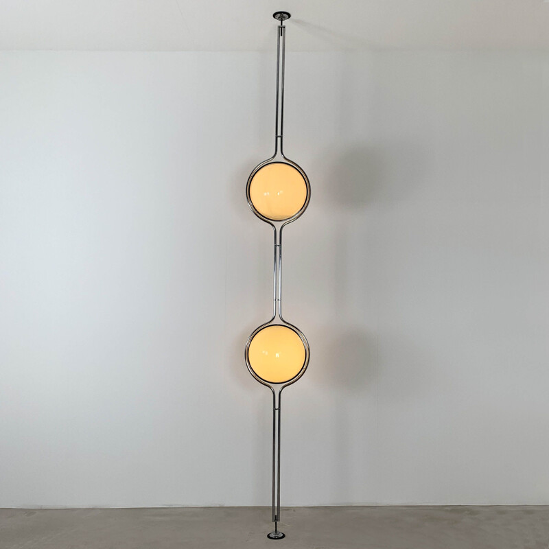 Lampe Vintage doubles globes du sol au plafond par Jean-Pierre Garrault &  Henri Delord pour