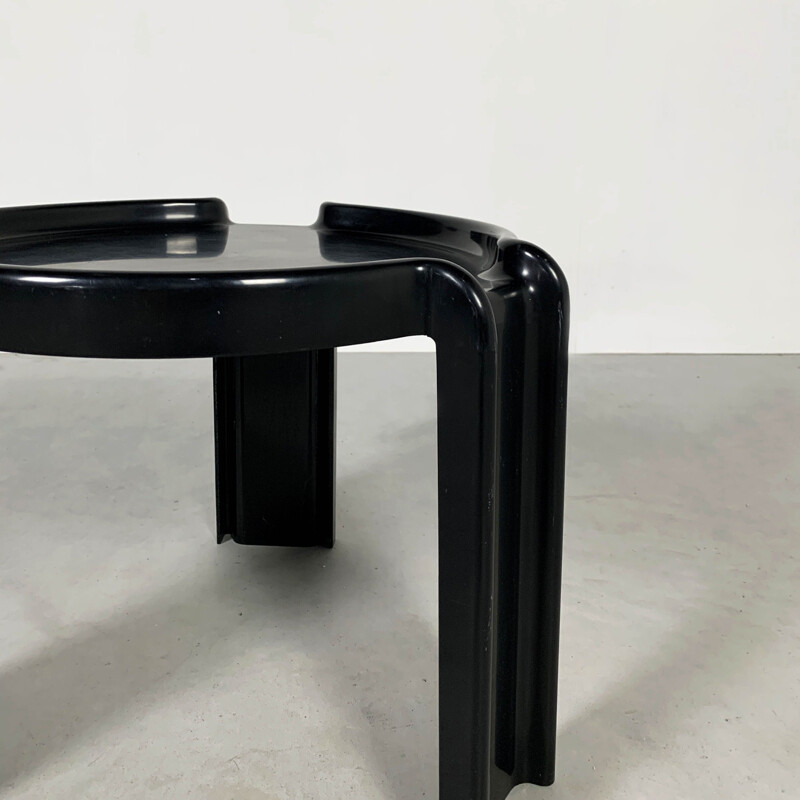 Vintage Black Side Table by Giotto Stoppino for Kartell, 1970s