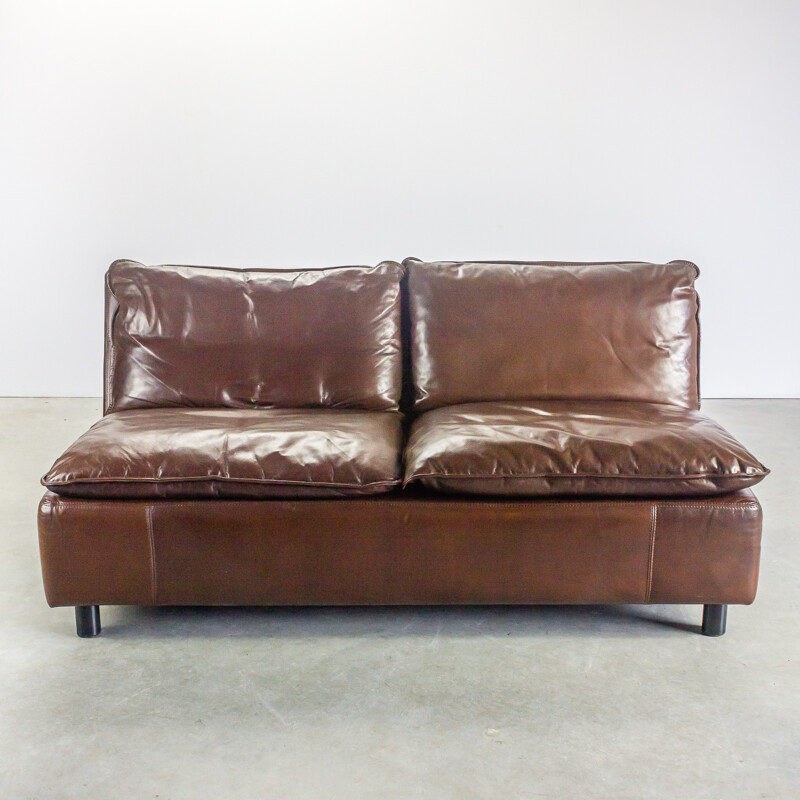 Pol International 2-seater sofa in leather - 1970s