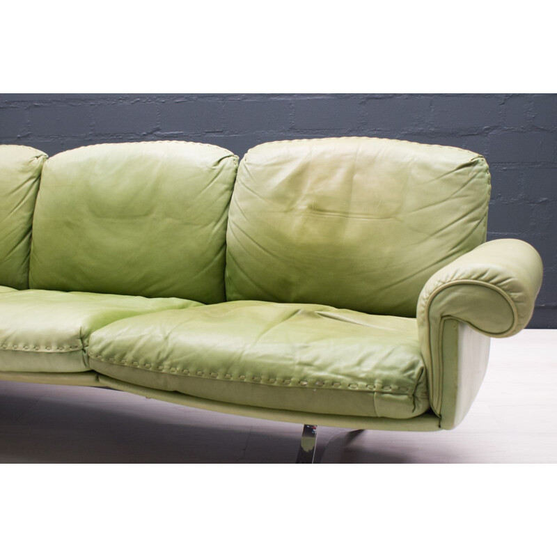 Sofá verde Vintage de 3 lugares, modelo DS31 da Sede, Suíça 1960