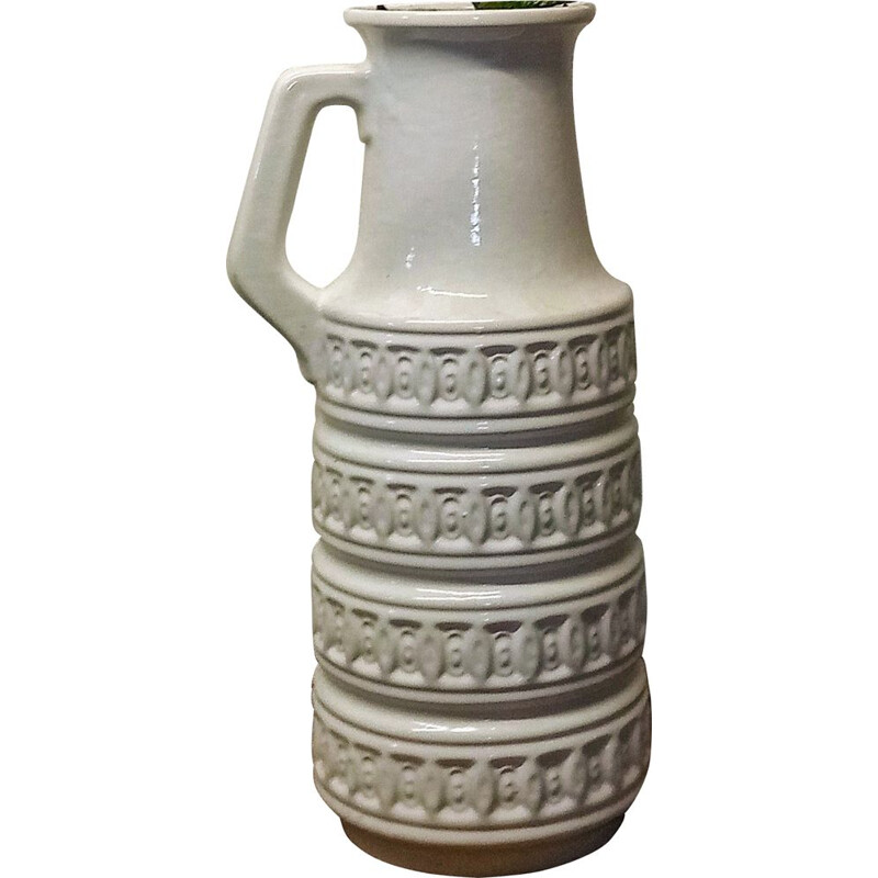 Vintage-Vase aus weißer Keramik, Deutsch 1960