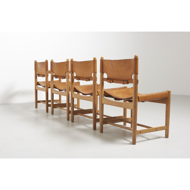 Set of 4 vintage 'Hunting' Chairs by Børge Mogensen for Fredericia  Stølefabrik, Denmark, 1951
