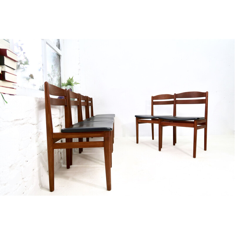 Set of 6 vintage Teak Dining Chairs by Boltinge Mobelfabrik 1960s
