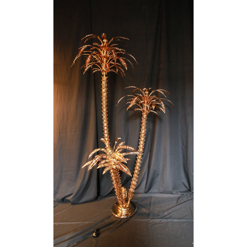 Lampe vintage à trois palmiers 1960