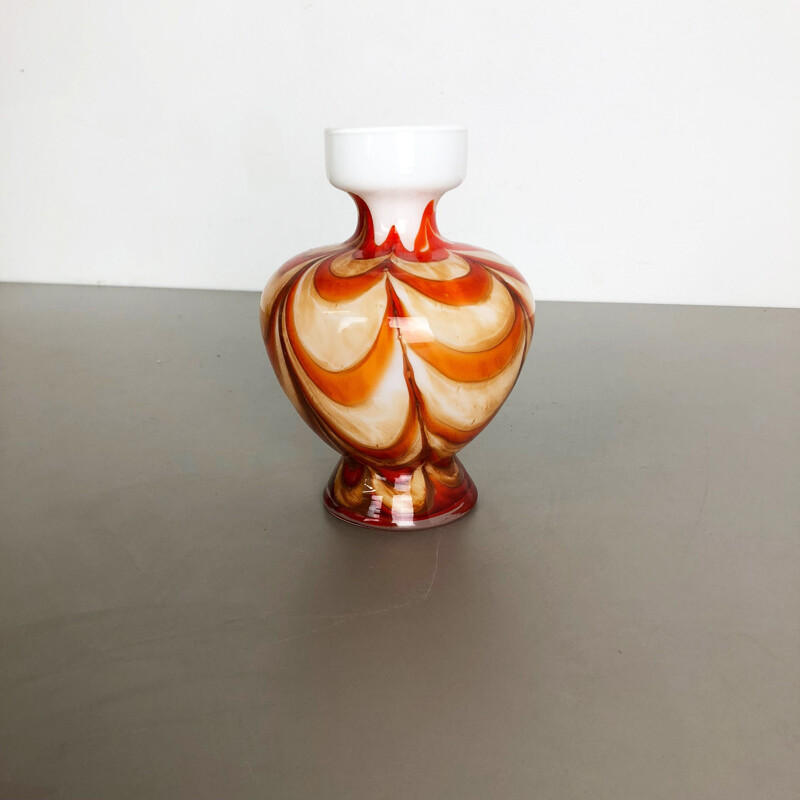 Large Multicolor Vintage Pop Art Opaline Florence Vase Italy, 1970s