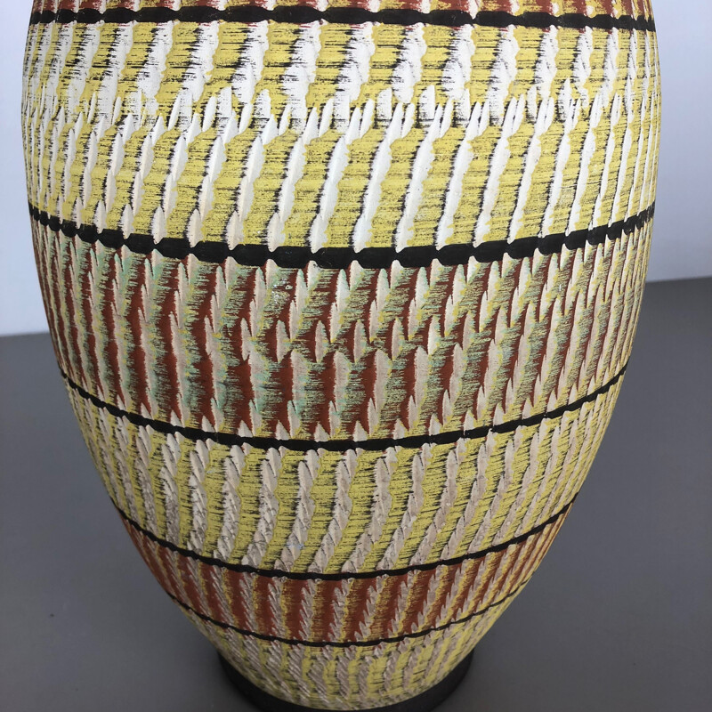 Vaso de chão de cerâmica vintage da Zöller and Born, Alemanha 1950