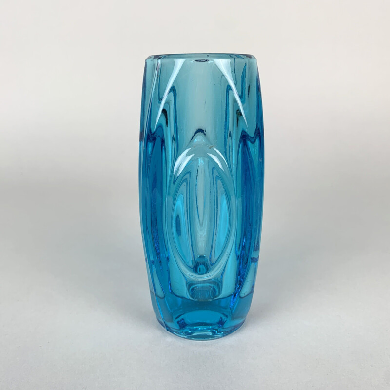 Vintage Glass Vase by Rudolf Shrotter for Sklo Union, 1950s
