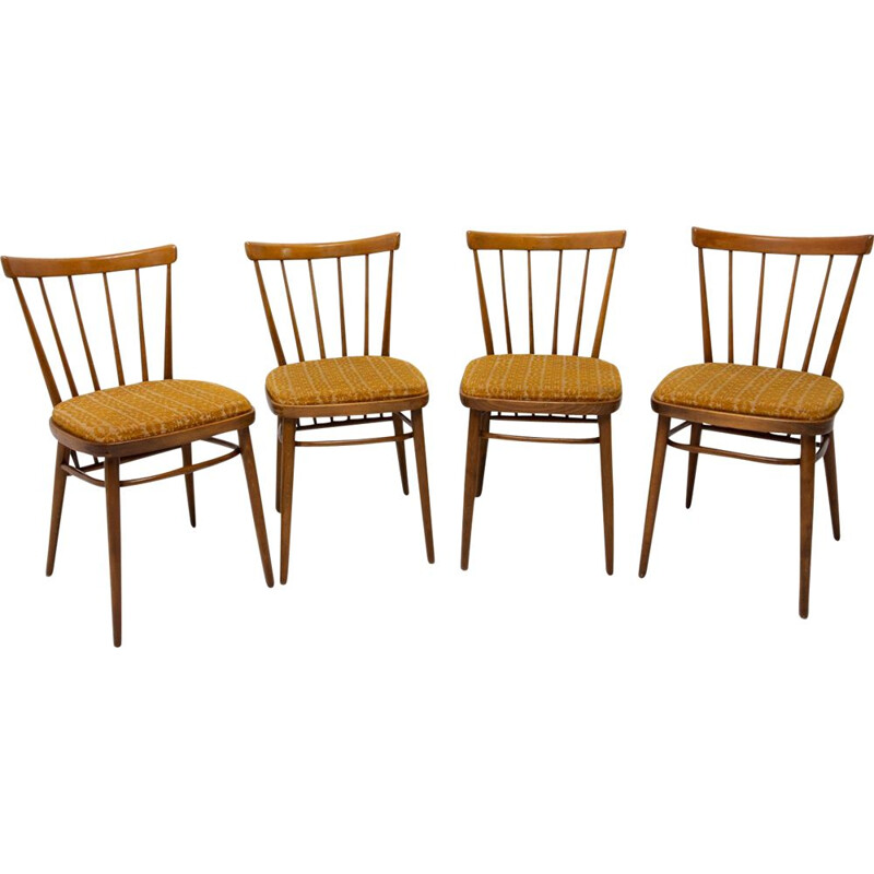 Set of 4 Mid century dining chairs by J.Kobylka 1960s