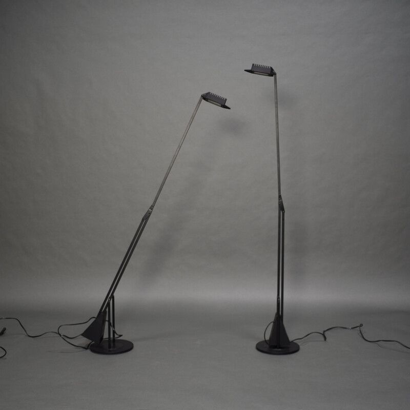 Pair of vintage counterweight table lamps "Flamingo" by Fridolin Naef for  Luxo, Italy 1980