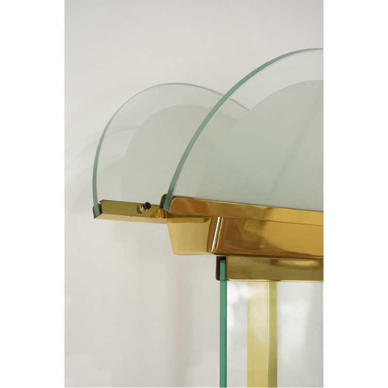 Vintage brass and glass floor lamp by Mauro Martini for Fratelli Martini,  Italian 1970s