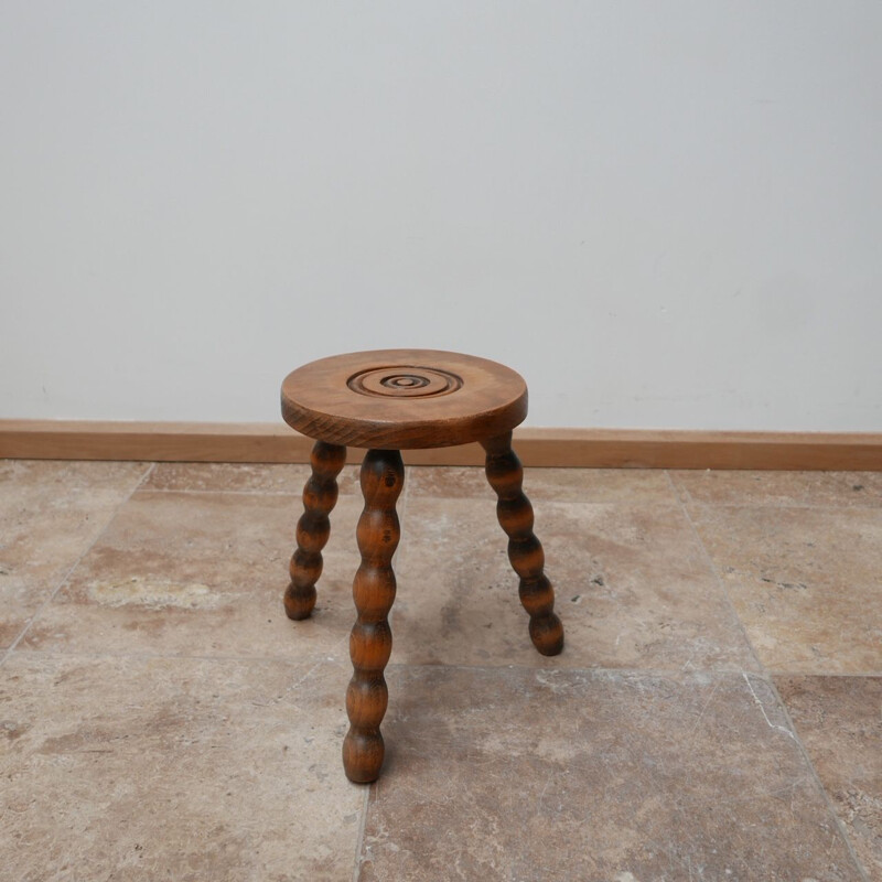 Vintage Bobbin Stool or Side Table, French 1950s