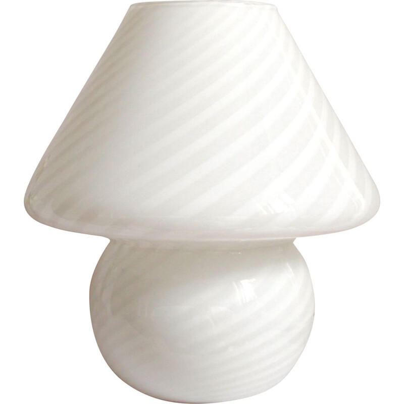 Vintage Bucaneve Swirl Murano Mushroom Lamp, Italy 1970s