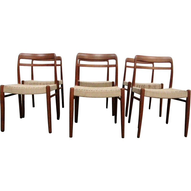 van 6 vintage stoelen, Deens 1960