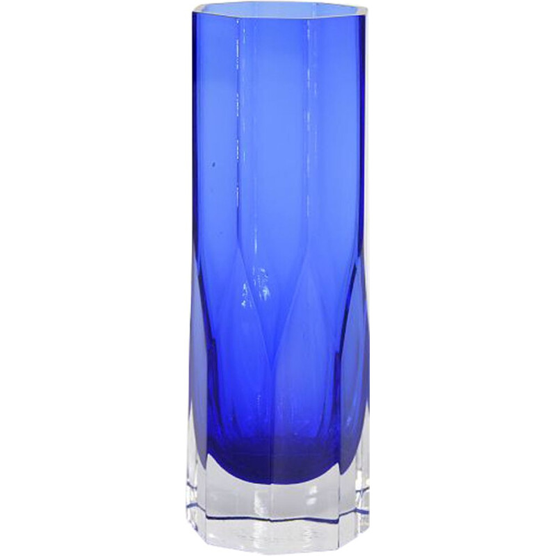 Vintage Cobalt Glass Vase by Gunnar Ander for Lindshammars Glasbruk,  Scandinavian 1950s