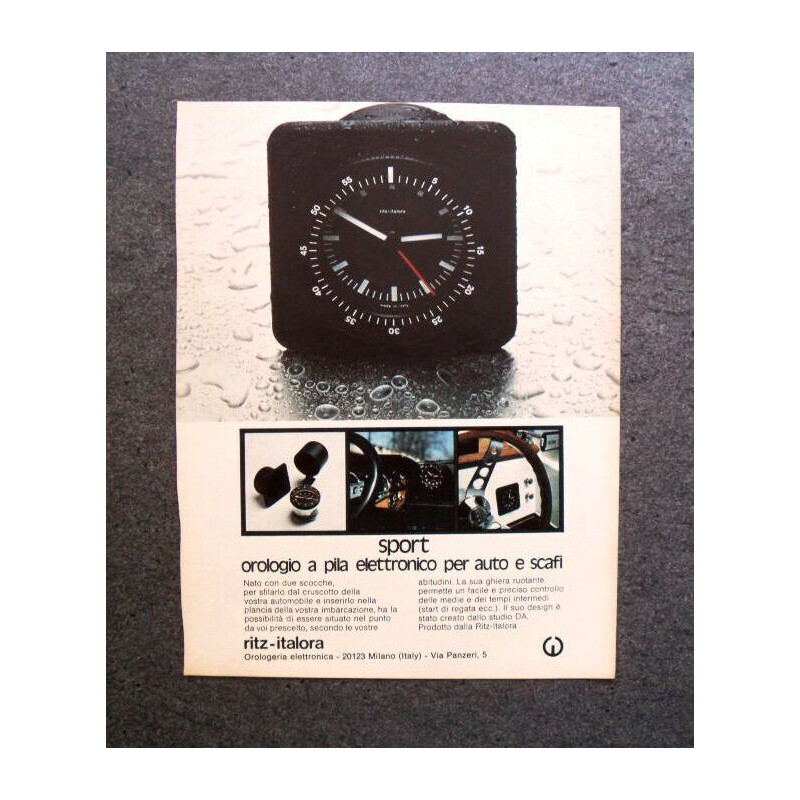 Set di orologi per auto d'epoca di DA Ritz, Italia 1970