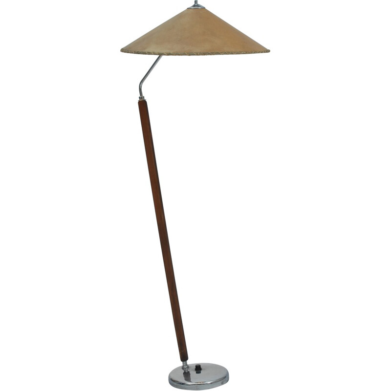 Mid-century Czech floor lamp in parchment and metal - 1960s