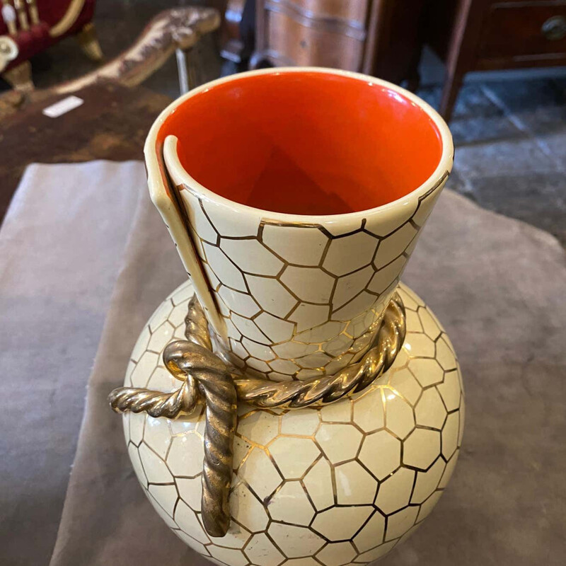 Vase vintage en céramique moderne par Rometti, Italie 1950