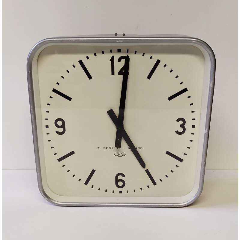 Vintage Gio Ponti clock for office by Boselli, Italian 1950s