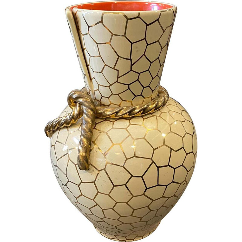 Vintage modern ceramic vase by Rometti, Italy 1950