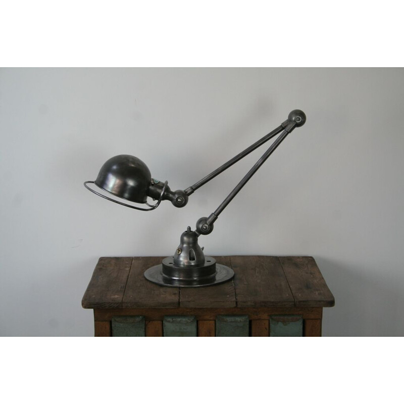 Lampe de bureau vintage jieldé 2 bras graphite industriel de Jean Louis  Domecq
