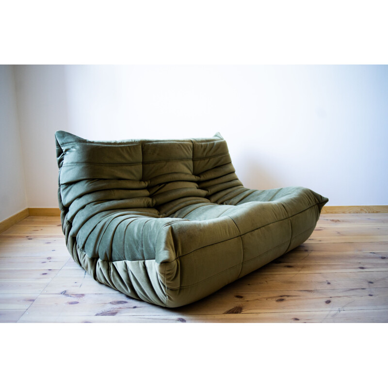 Vintage sofa Togo in velvet by Michel Ducaroy for Ligne Roset