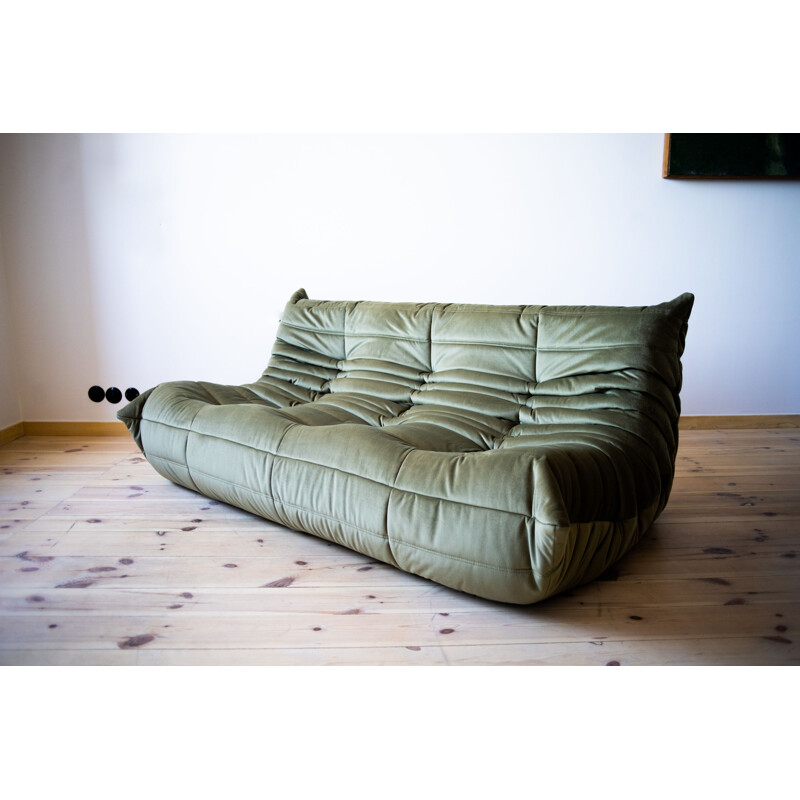 Vintage sofa Togo in velvet by Michel Ducaroy for Ligne Roset