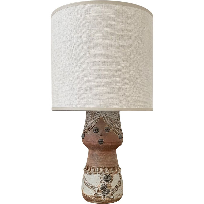 Lampe de table vintage en céramique par Thérèse Bataille pour Dour Belgium