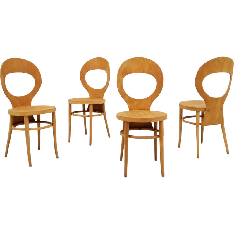 Set of 4 Baumann "Mouette" chairs - 1960s