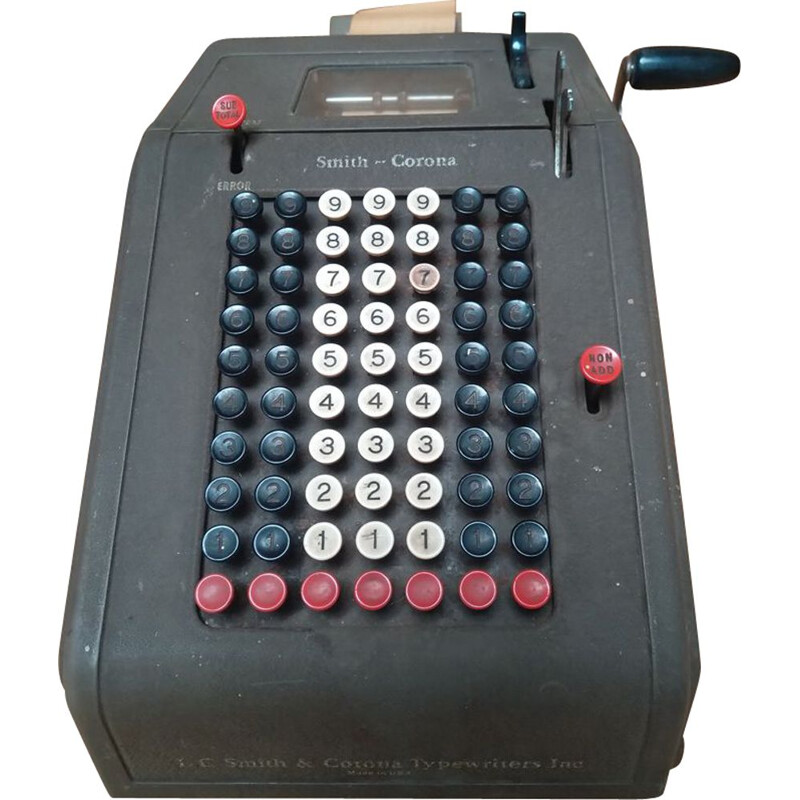 Calculatrice mécanique vintage smith corona, 1950