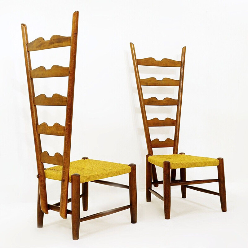 Coppia di sedie vintage di Gio Ponti per Casa E Giardino, Italia 1939