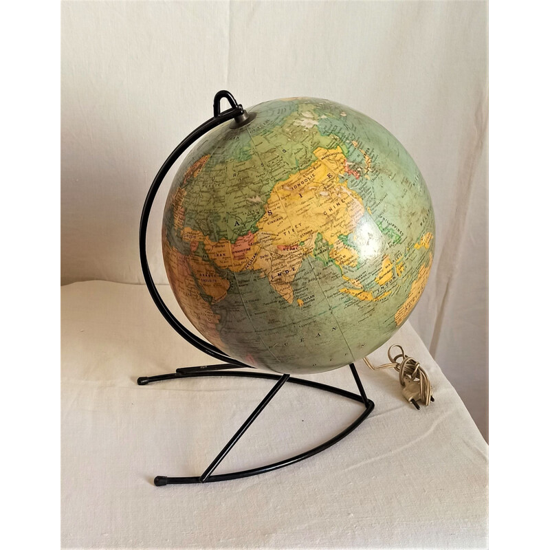 Globe Terrestre Vintage En Verre