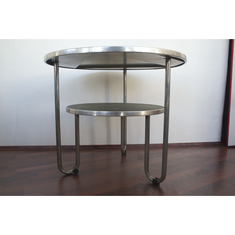 Bauhaus vintage coffee table with chrome by MAUSER Werke, Germany 1950s