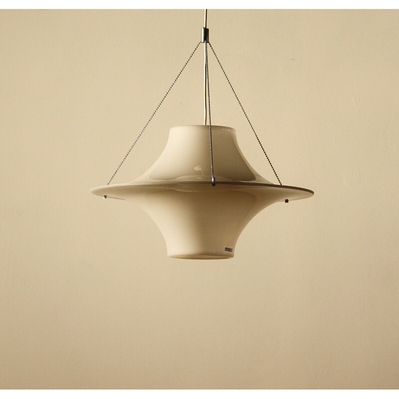 Skyflyer" white acrylic pendant light, Yki NUMMI - 1960s