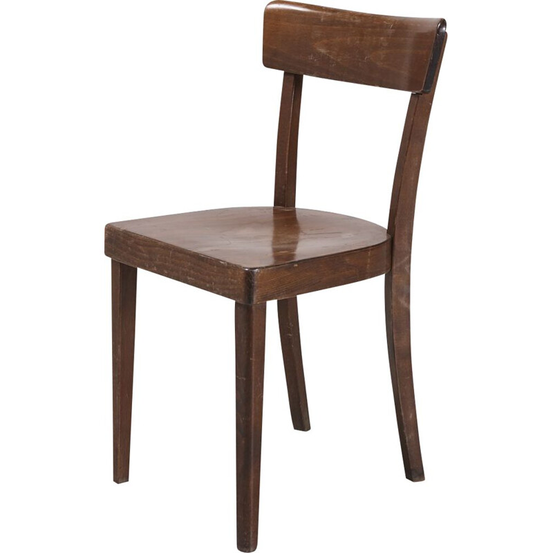 Cadeira de madeira castanha-escura Vintage