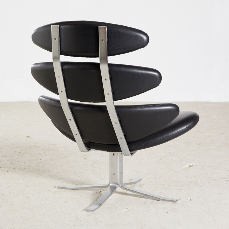 Mid century leather Corona armchair by Poul M. Volther