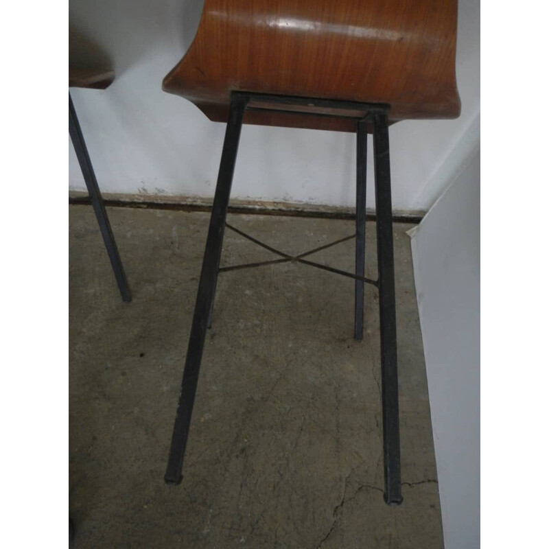 Paire de chaises courbés vintage en formica