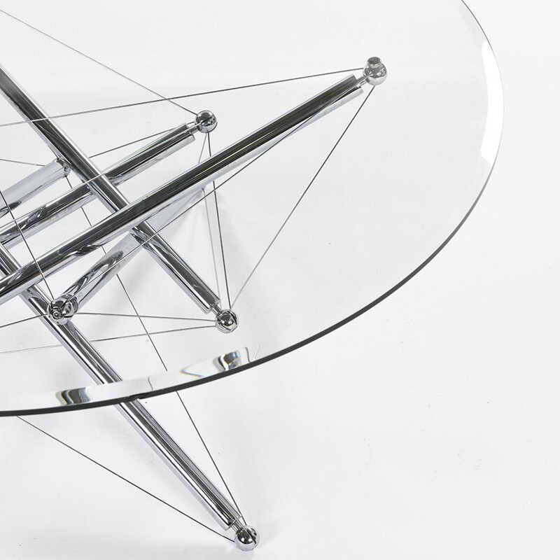 Vintage coffee table model 713 in bevelled crystal by Theodore Waddel for  Cassina, 1970