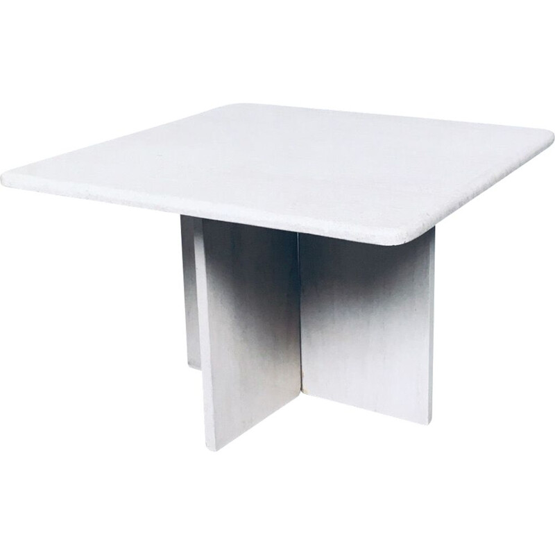 Tavolino quadrato postmoderno in pietra di granito, Italia 1970