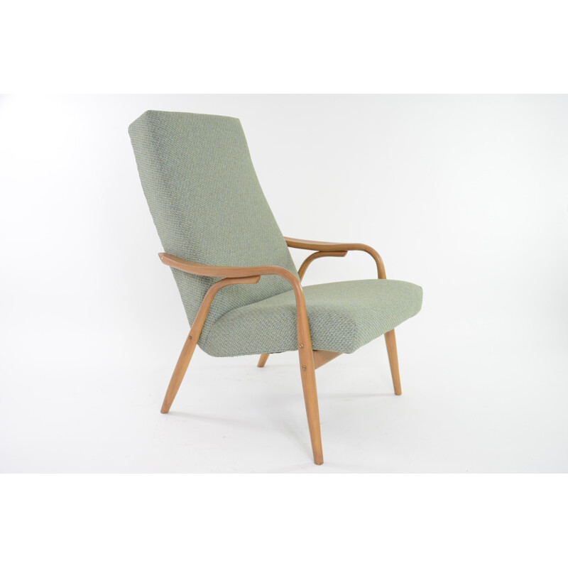 Vintage armchair J green blue, 1960