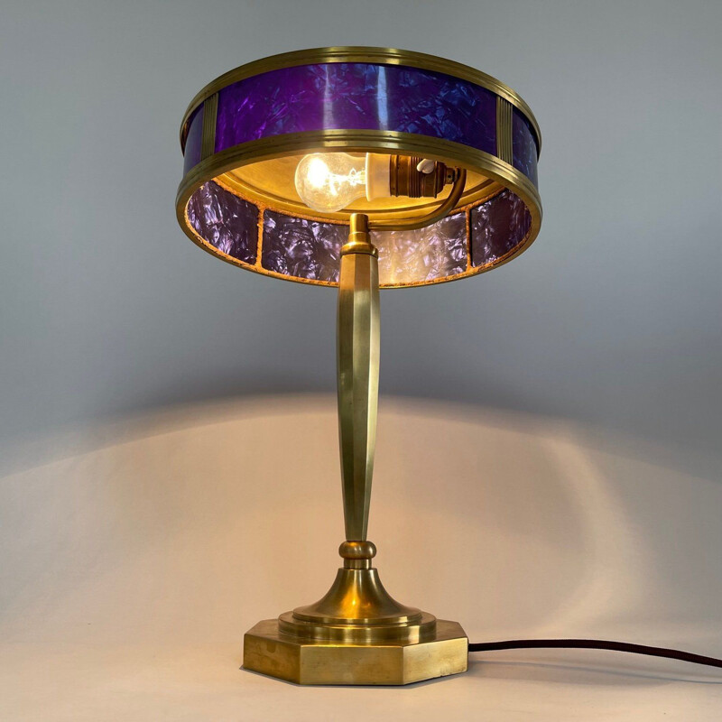 Lampe de table Art Déco en laiton, 1930